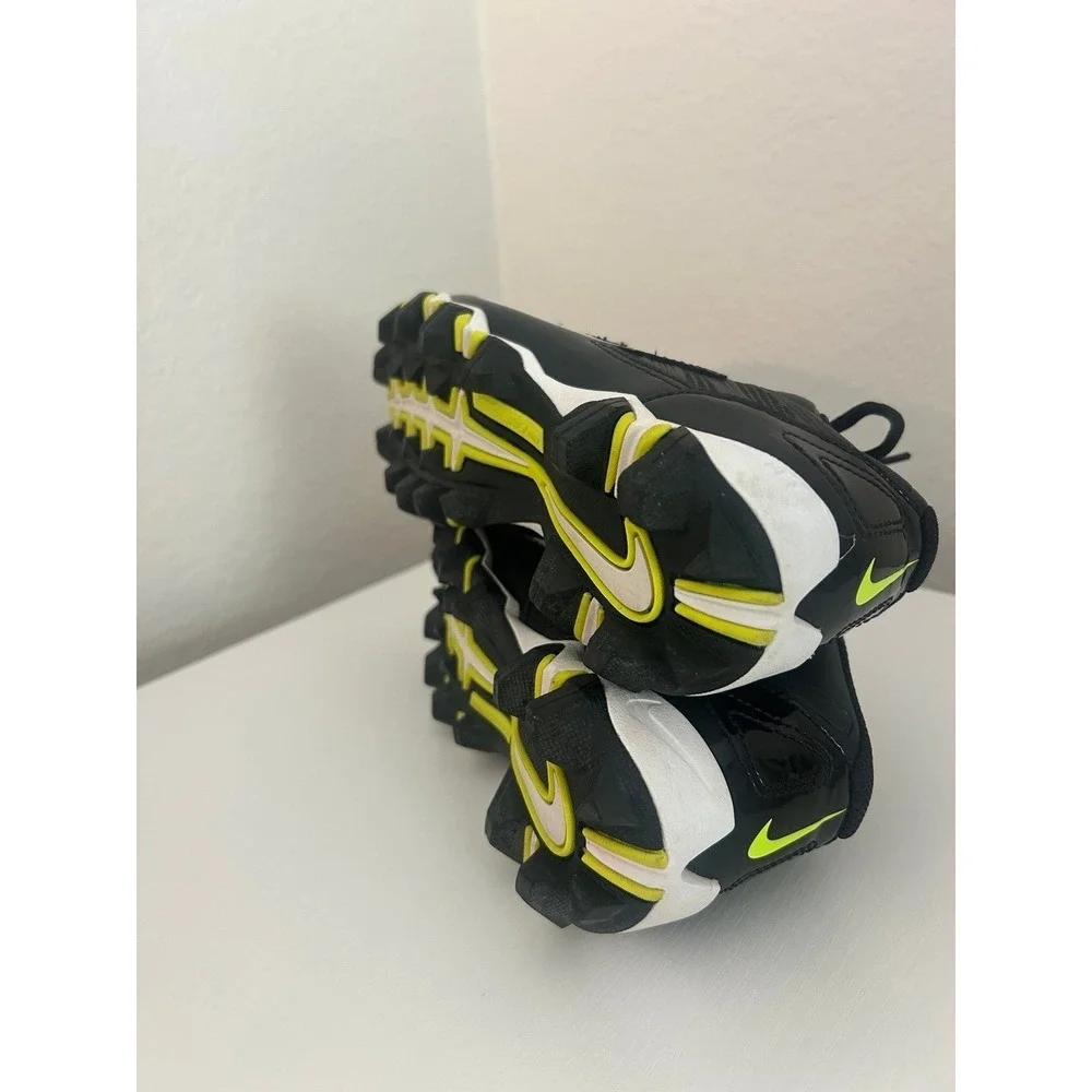 Nike Alpha Shark Youth Kids Football Cleats Black & White 1.5Y